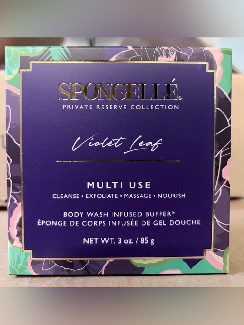 Spongelle Private Reserve Violet Leaf Body Wash Infused Buffer NIB